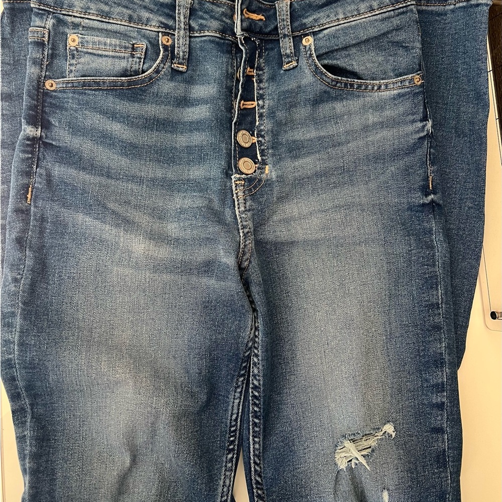 GAP High Rise Blue Distressed Jeans - Picture 4 of 6